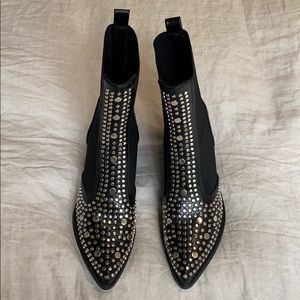 Studded black booties